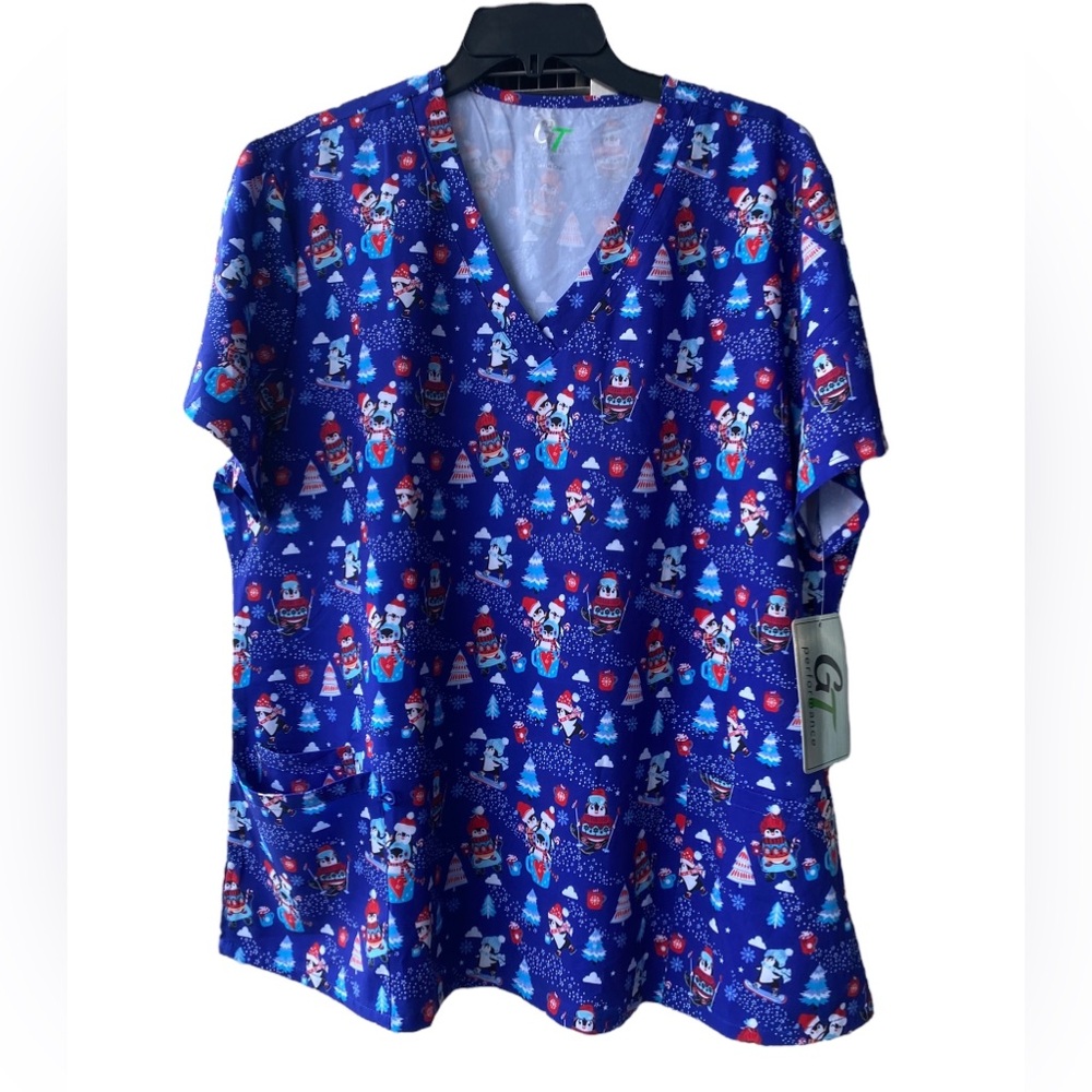 GT Performance Holiday Print Scrub Top New With Tags Size 2X